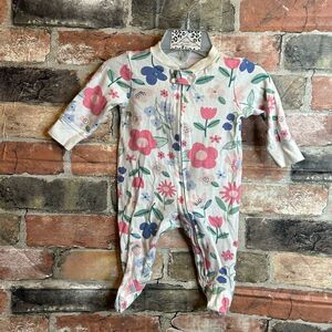 5 for $25🔥3M Baby Girl Carters Floral White Foot Sleeper Bodysuit